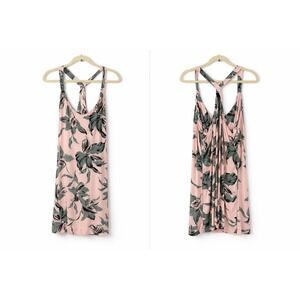 Soma Cool Nights Chemise Womens XXL Pink Green Tropical Floral T-Back Nightgown